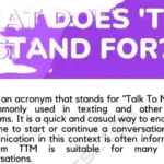 What does ttm mean in text